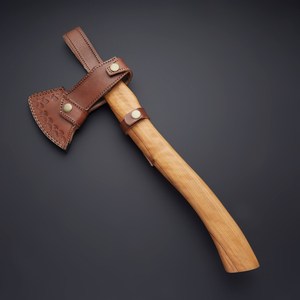 2025 Drop Shipping Premium Viking Double Blade <b>Axe</b> Handmade with High Carbon Steel <b>Wood</b> Handle and Leather Sheath Whole Sale - Product Image 6