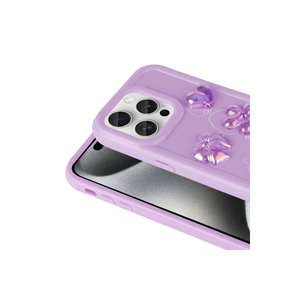 Coque en silicone Netzy Embossed Figure Glossy SAFA Toys pour iPhone 14 Pro Max 13 Pro Max Plus - Violet électroplaqué, artisanat spécial - Product Image 2