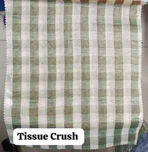 Tissue Crush Fabric Metallic Sheen Lightweight <b>Crinkled</b> Material For Saree Lehenga Kurti Craft & Designer Apparel Wholesale - Product Image 2