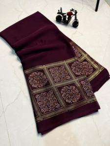 Nuevo diseñador Sari borde tejido pesado y hermosa Impresión de estilo HD BATIK - Product Image 2