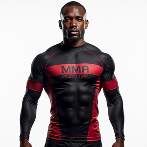 BJJ Rash Guard ajustement personnalisé sublimé vêtements d'entraînement de gymnastique en gros MMA Combat Performance vêtements d'entraînement - Product Image 3