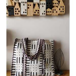 Bolso Tote Pequeño Yin Yang Blanco con Forro de Poliéster Resistente, Estilo Normcore/Minimalista, 14x14x5 Pulgadas - Product Image 3