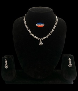 High Quality Pure AD <b>Necklace</b> Set for Women with Matching Earrings Bridal Jewelry Set with Red Stones Traditional Party Wear - Product Image 2