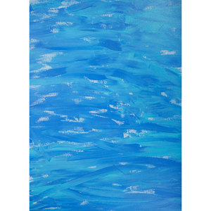 Modern Abstract Pattern Blue Painting <b>Canvas</b> <b>Wall</b> Art & Tapestry Designed by Jaipur Rugs US - Product Image 2