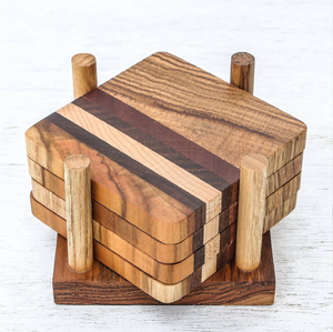Posavasos de madera maciza para bebidas, juego de posavasos decorativos, decoración de mesa estilo granja, base antideslizante disponible a precios al por mayor - Product Image 2