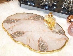 Plateau décoratif en résine de haute qualité, rond, disponible en plusieurs couleurs, pour la décoration intérieure - Product Image 5