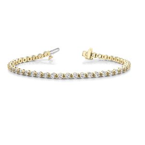 5,00 MM corte redondo diamante Goldie en línea Prong Set tenis pulsera para mujer - Product Image 2