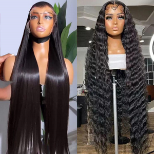 13x4 Transparent hd Lace Wig for American Black Women <strong>Deep</strong> <strong>Wave</strong> 13x6 hd Lace Frontal Wigs 40 Inch Wigs Raw Human Hair Lace Front - Product Image 1