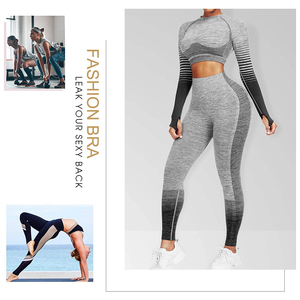 Conjunto deportivo de entrenamiento de 2 piezas, conjunto de Yoga para mujer, conjuntos de ropa deportiva de algodón, ropa deportiva al por mayor, ropa deportiva para mujer - Product Image 4