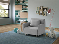 EVERGREENWEB Modernes Stoff-Schlafsofa 80cm - Made in Italy, Konvertierbares Klappsofa mit Weicher Matratze, Platzsparend für Wohnzimmer und Hotel