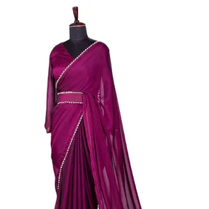 Top Branded Ready to Wear Modern Fashioned Drape saree With Moti Work Lace And Fancy Blouse