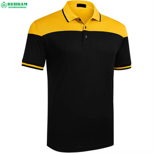 เสื้อโปโลชายสีดำเหลืองแบรนด์ Behram International แขนสั้น ทรงปกติ พิมพ์ลายโลโก้ด้านหน้า สวมใส่สบายๆ ได้ทั้งชายและหญิง สีพื้น - Product Image 3