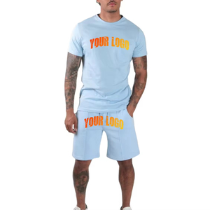 Nouveauté été Ensemble t-shirt en coton décontracté pour hommes, short court, respirant, short de rue, design personnalisé propre, ensemble de t-shirts deux pièces - Product Image 3