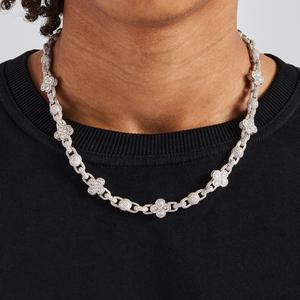 Probador de diamantes GRA Hip Hop S925 Silver Iced Bling 3 filas 14mm-20mm VVS Moissanite cadena de eslabones cubanos para hombres 16MM 18mm collar - Product Image 2