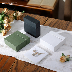 Boîte à bijoux WEIMEI écologique personnalisable avec logo, recyclable, pour bagues et boucles d'oreilles, emballage cadeau portable en papier texturé - Product Image 4