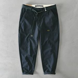 Pantalon de survêtement décontracté pour homme, taille élastique, 100% coton, doublure en polaire, écologique et respirant, lavage à l'acide, devant plat - Product Image 1