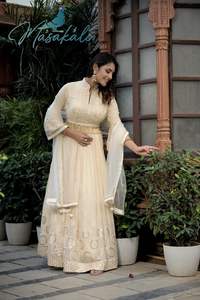 Vestido Anarkali de trabajo de secuencia de bordado de Georgette de imitación de diseñador más reciente de Fab Zone - Product Image 2