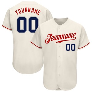 Camiseta de béisbol auténtica roja azul marino personalizada ropa de equipo personalizada superventas - Product Image 1