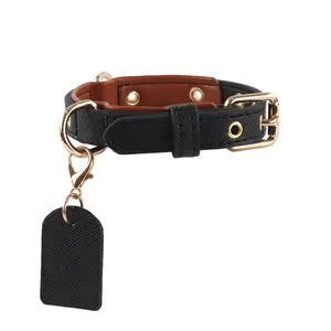 Dog Leather Collar with Leather Pet Puppy with Rivet Rust-Proof Metal Patch Pet Supplier Wholesaler Best Price