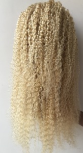 13x4 Rubio 613 profundo rizado Frontal Largo 100 crudo indio templo virgen visón brasileño cutícula alineada cabello humano vendedor peluca - Product Image 2