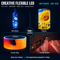 Layar LED Lengkung Fleksibel Kreatif AI Display Soft Inner Outer Arc, Video Wall P1.2 P1.8 7680Hz Indoor 8K 1000cd Garansi 2 Tahun