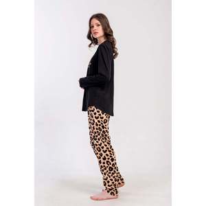 KADIN P.SUPREM XXL O YAKA UZUN KOL ETEGI OVAL PIJAMA TAKIM - NOIR - NOIR - Product Image 2