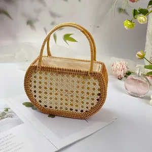 2024 xu hướng nóng Châu Âu Túi Mây Bali làm bằng tay bằng gỗ Crossbody Vai Tote chuỗi Vải Du Lịch phụ nữ - Product Image 6
