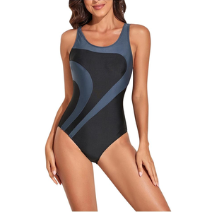Bañador Atlético de Una Pieza Para Mujer con Shorts de Corte Alto Adelgazante y Control de Abdomen Para Surf - Product Image 3