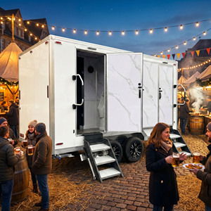 Cabine de toilettes mobiles haut de gamme à double compartiment avec ventilateur d'extraction pour événements VIP en extérieur et mariages - Product Image 5