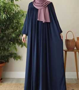 Abaya Kaftan en tissu Nida de haute qualité au design modeste avec manches élastiques et double poches latérales Vente en gros - Product Image 4