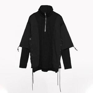 เสื้อยืดไซเบอร์พังค์ผู้ชายเสื้อโปโลซิปปกสองซิปเสื้อยืดนินจาแนวสตรีทกันน้ำเทคสีดำ - Product Image 5