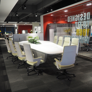Large Wooden Conference Desk Multi Person <b>Office</b> Meeting <b>Table</b> With Multimedia Wire Cable Management System Modular Boardroom - Product Image 5