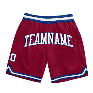 Industrie Direct Engro Sportswear Basketball <b>Shorts</b> Custom Maroon <b>White</b>-Royal Authentic Throwback Basketball <b>Shorts</b> - Product Image 1