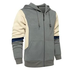 เสื้อฮู้ดซิปผู้ชายคุณภาพดีที่สุด ทันสมัย ระบายอากาศได้ดี บริการสั่งทำเสื้อฮู้ด ผ้าคอตตอนผสมเนื้อหนาพื้นฐาน - Product Image 4