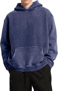 Sudadera con Capucha Vintage Lavada al Ácido para Hombre, 100% Algodón, Felpa Gruesa y Suave, con Bolsillo, Diseñada para un Estilo Urbano y Cómodo - Product Image 2
