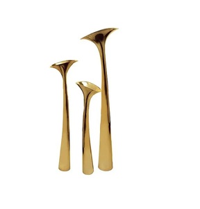 Best Selling Cast Aluminum Flower <b>Vase</b> With Natural Brass Finishing Custom Made Oval Ring Shape Flower <b>Vase</b> - Product Image 1