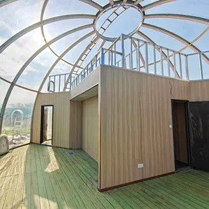 Özelleştirilmiş 10m büyük tatil kubbe çadır iki kat glaaccommodation konaklama çadır açık şeffaf kabarcık ev