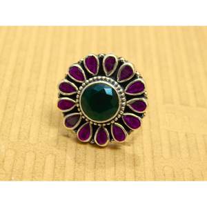 แหวนแต่งงานอัญมณีหลายแบบปรับได้แหวนแต่งงานแหวนทับทิมและมรกตเงินสเตอริง925ชิ้นสำหรับ Her-R0265-GS - Product Image 2