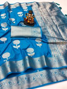 Banarasi ผ้าส่าหรีแบบนิ่มผ้าส่าหรีแบบผ้าทอสำหรับงานแต่งงานงานเปิดตัวใหม่ - Product Image 4