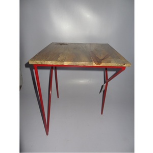 Mesa de centro de forma redonda de diseño moderno, marco negro de Metal y tapa de madera para dormitorio, precio barato, muebles de sala de estar - Product Image 4