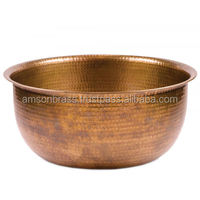 Bol de pédicure pour spa des pieds en cuivre pur au design moderne, bol en cuivre martelé au design moderne, finition antique