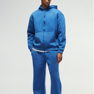Sudadera con capucha roja Pantalones de chándal con cremallera Sudaderas con capucha unisex Pantalones de chándal Chándal de 2 piezas - Product Image 3