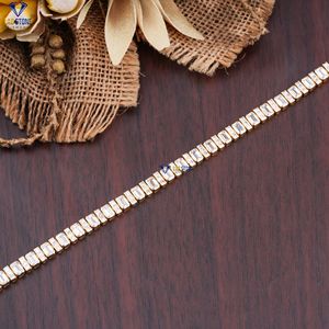 8,46 TDW Emerald & Princess Cut Diamond Yellow Gold Bracelet de Labstone Dainty Heartshine Bracelet color de la - Product Image 5