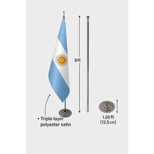 Bandera Oficial Argentina Personalizada de 3x5 pies para Interiores, Impresión Digital en Materiales de Seda, Algodón y Plástico con Logotipo Personalizado y Asta de Aluminio - Product Image 6