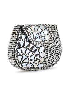 Clutch Bag in Attractive <b>Silver</b> Color Woman's Clutches Premium Metal Beaded Ladies Clutch <b>Handbag</b> BY HF CRAFTS - Product Image 4