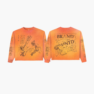 Camiseta de manga larga de algodón de alta calidad de 230 GSM, roja, con estampado gráfico vintage, logotipo impreso personalizado, 100% algodón, para hombre. - Product Image 5