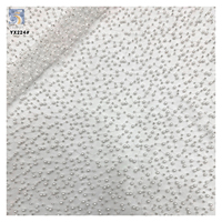 YX224 Tissu de Dentelle de Mariée Perlé Personnalisé, Broderie Faite à la Main, Tulle Souple Brodé de Perles pour Robe de Mariée