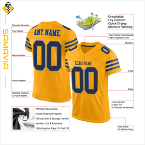 Camiseta de fútbol americano Equipo Camiseta de fútbol americano Tela de poliéster Uniforme personalizado Top Listo para enviar - Product Image 4