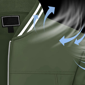 Wholesale Custom Unisex Fashion Windproof Varsity <b>Zip</b>-<b>up</b> <b>Jackets</b> Polyester Streetwear Casual Baseball <b>Jacket</b> For Men - Product Image 3