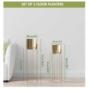 Pot de jardin en métal de qualité supérieure conçu avec une construction durable et une finition élégante, parfait pour les ensembles de plantes d'intérieur et d'extérieur - Product Image 2